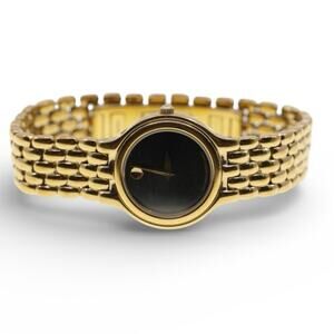 Movado Museum Classic Black Dial Gold Tone Watch